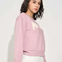 People By Pantaloons Pink Regular Fit Printed Sweatshirt image 3