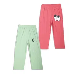 Vimal Jonney Kids Green & Pink Printed Trackpants (Pack of 2)-image-53