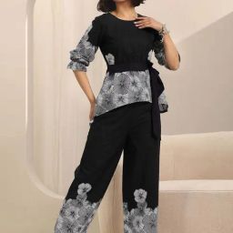 Libas Black Printed Pyjamas Set-picture-47