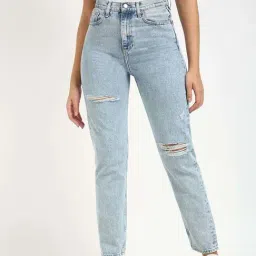 Calvin Klein Jeans Stone Light Blue Cotton Slim Fit Jeans-image-65