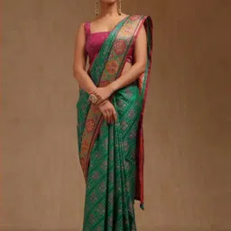 Soch Green Woven Design Saree With Unstitched Blouse-picture-42