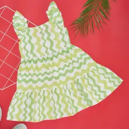 Pantaloons Junior Kids Green Printed Dress-picture-16