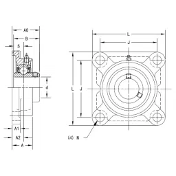KOYO Flange Housing Unit, Inner Dia 85 mm, Length 290 mm, Width 90 mm, UKF319 image 3