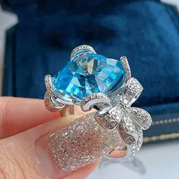 Designs & You Silver-Plated American Diamond Studded Finger Ring image 5