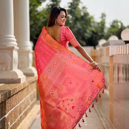 Ekta Textiles Woven Design Zari Banarasi Saree image 3