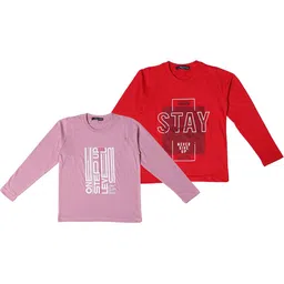 NeuVin Kids Pack of 2 Typography Printed Round Neck T-shirts-picture-14