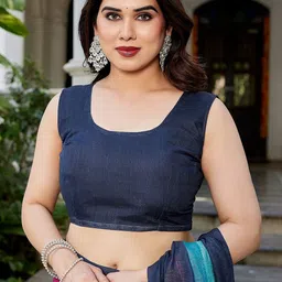 JANOI Striped Silk Blend Chanderi Saree image 3