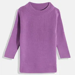 RVK Full Sleeves Solid Skivvy Sweater - Purple-image-53