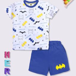 YK X Minute Mirth Boys Batman Printed Pure Cotton T-shirt with Shorts-picture-38