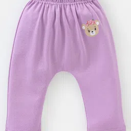 Babyhug Cotton Full Length Floral Print Diaper Leggings Pack of 3 - Pink & Purple image 2