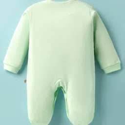 Mini Taurus Interlock Knit Romper With Checks - Sea Green image 2