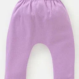 Babyhug Cotton Full Length Floral Print Diaper Leggings Pack of 3 - Pink & Purple image 3