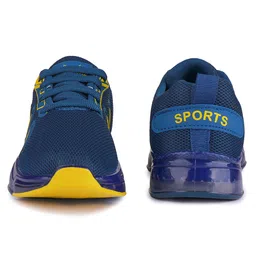 BERSACHE Mesh Detailed & Colour Blocked Lace Up LED Shoes - Blue image 4