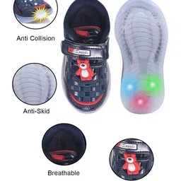 KATS Teddy Bear Patch Detailed Velcro Cloosure LED Shoes - Blue image 4