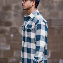 Maniac Men Other Checks Checked Cotton Comfort Opaque Casual Shirt image 5