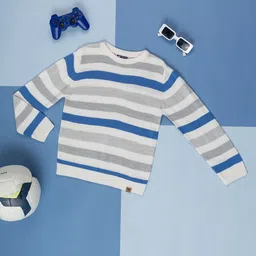 Purple United Kids Boys Striped Pullover-image-45