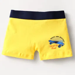 Bodycare Cotton Knit Boxers With Stripes & Skateboard Print Pack Of 3 - Yellow Blue & Black image 4