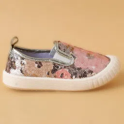 Cute Walk by Babyhug Casual Shoes With Sequin Detailing - Golden image 4