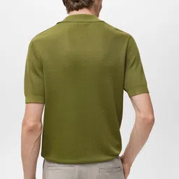 MANGO MAN Ribbed Polo Collar T-shirt image 4