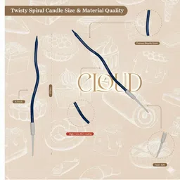 Cloud Essentials Blue & Blue 6 pieces Core Candle image 2