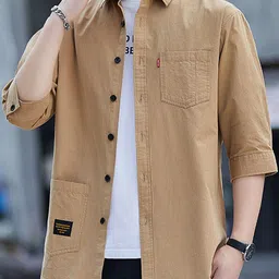 StyleCast Men Spread Collar Solid Cotton Casual Shirt-picture-38