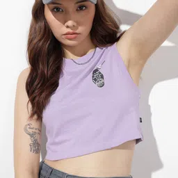 The Roadster Life Co. Slim Fit Sleeveless Crop T-shirt-image-91