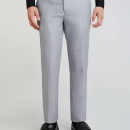 Raymond Blue Slim Fit Checks Trousers-image-76