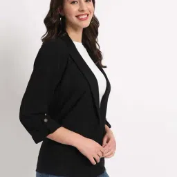 ZASTRAA Black Solid Blazer image 3