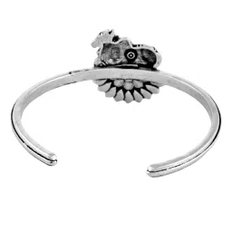 Voylla Silver Qasbah Nandi Oxidised Two Tone Classic Bangle image 5