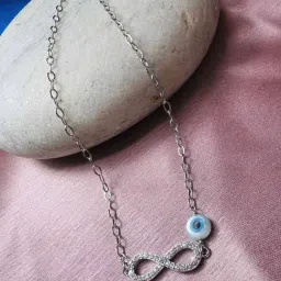Arte Jewels 925 Sterling Silver Black Beads Evil Eye Anklet-picture-32