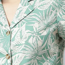 Hancock Green & Beige Cotton Printed Shirt image 5