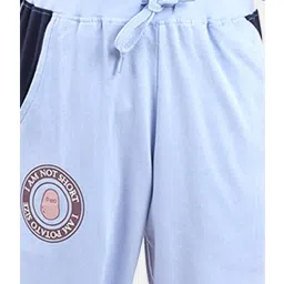 Kiddopanti Boys Light Blue Printed Trackpants image 5