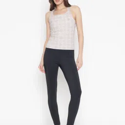 Guess Beige Printed Scoop Neck Sleeveless Top image 5