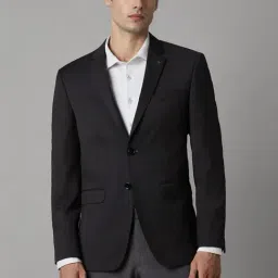 Louis Philippe Black Slim Fit Texture Blazer-picture-20