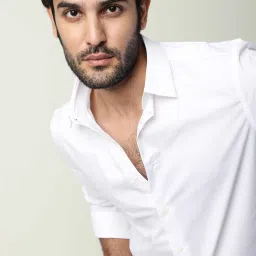 Rare Rabbit White Cotton Regular Fit Solid Shirt image 5