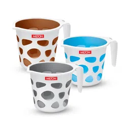 Milton Brown & White 3 piece Abstract Plastic Bath Accessories Set-picture-25