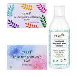 CARET ORGANIC Set Of 3 Glutathione Soap With Kojic Acid Soap & Aloevera Shampoo-picture-31