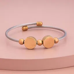Kushal's Fashion Jewellery Gold-Plated Party Zircon Kada Bracelet-image-35