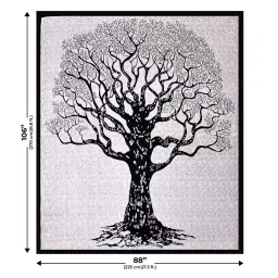 JaipurFabric Black & Grey 100% Pure Cotton 180 TC Double Bedsheet with 2 Pillow Covers image 5