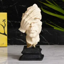 eCraftIndia White Antique Finish Man Hand on Face Handcrafted Decorative Polyresin Showpiece-image-80