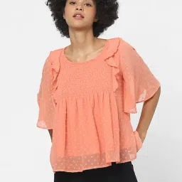 Only Light Orange Self Design Top-image-6