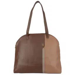 Baggit Brown Color Block Medium Bowler Bag-image-18