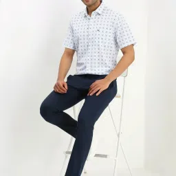 Allen Solly White Slim Fit Floral Print Shirt image 5