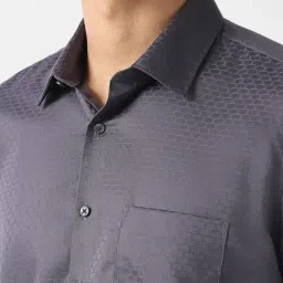 Van Heusen Grey Cotton Slim Fit Shirt image 4