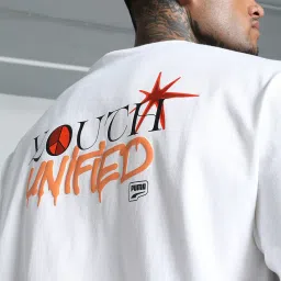 Puma White Cotton Relaxed Fit Printed T-Shirt image 5