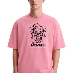 Fashnobic Men Dri-FIT Trendy Monster Printed Round Neck Cotton Oversized T-shirt-picture-29