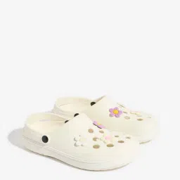 Yellow by Westside White Applique-Detailed Perforated Clogs-picture-39