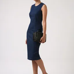 Jolene.club Women Snug Fit Denim Sheath Dress-picture-28