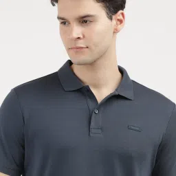 Calvin Klein Jeans Blue Cotton Regular Fit Texture Polo T-Shirt image 5