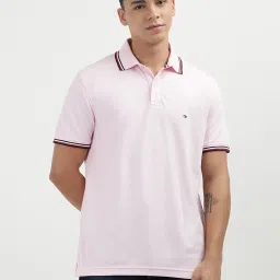 Tommy Hilfiger Simple Pink Cotton Regular Fit Graphic Polo T-Shirt image 5
